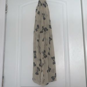 Black & Cream Bow Print Infinity Scarf